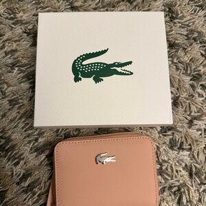 Light Pink Lacoste Croc-Logo Wallet / Purse